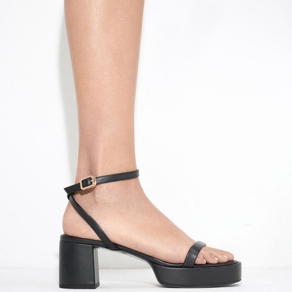 Charles & Keith Thin-Strap Block Heel Sandals - Black sz 6 - Picture 6 of 7